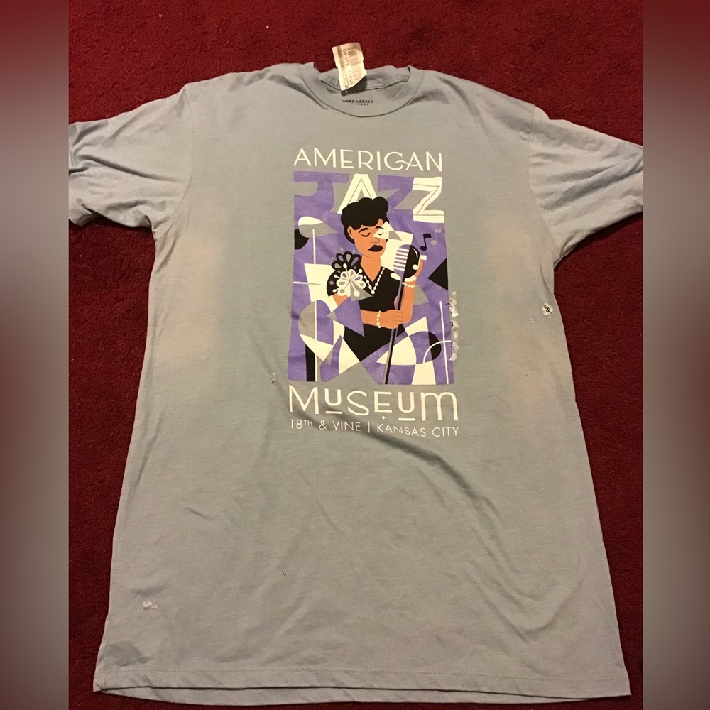 UNITED LEGACY COLLN SZ S NWT AMERICAN JAZZ MUSEUM TEE SHIRT TOP KANSAS CITY